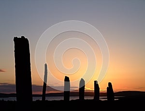 Sunset at the Ring of Brodgar, Orkney photo