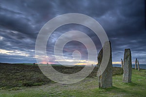 Sunset at the Ring of Brodgar in Orkney