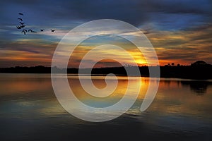 Sunset on the Rio Negro photo