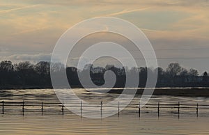 After sunset at river