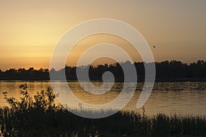 Sunset on the River Don in the summer, Russia