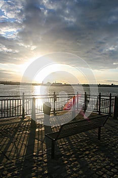 Sunset at River Mersey, Liverpool