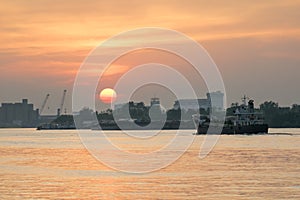 The sunset from river side