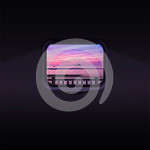 The sunset river view in the frame 2