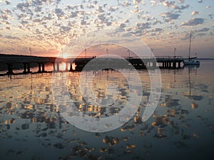 Sunset on the river Yuzhny Bug,Ukraine