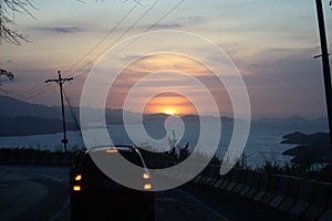 Sunset on the road to Cumana, Venezuela