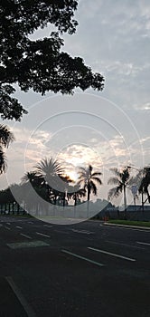 Sunset from roads in Kota Baru Parahyangan, Indonesia photo