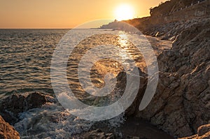 Sunset at Roca Grossa beach