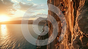 Sunset Rock Climbing Challenge./n photo