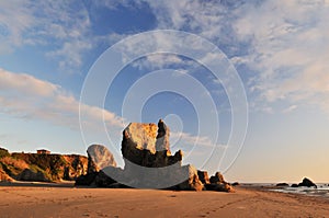 Sunset with rock formations, bandon, Oregon
