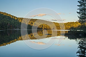 Sunset at Rock Pond In The Adirondack Mountains in New York State