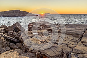 Sunset and rocks