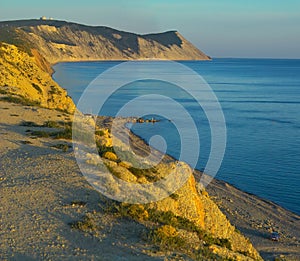 Sunset, rocks and sea