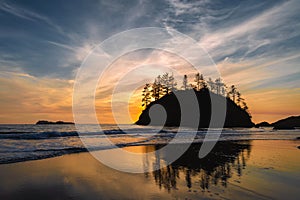 Sunset at a Rocky Beach, Northern California Coast