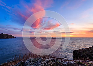 Sunset at a Rocky Beach, Northern California Coast