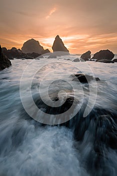 Sunset at a Rocky Northern California Beach