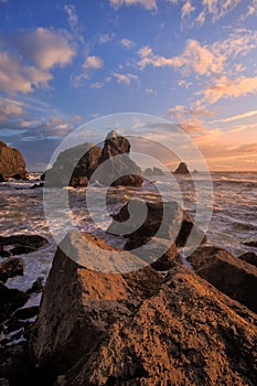 Sunset at a Rocky Northern California Beach