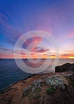 Sunset at a Rocky Northern California Beach