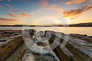 Sunset from the rocky shores of Cronulla Australia