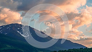 Sunset on Rodna mountains in Romania photo