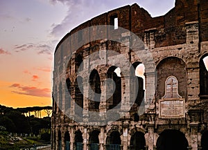 Sunset of Rome Colosseum
