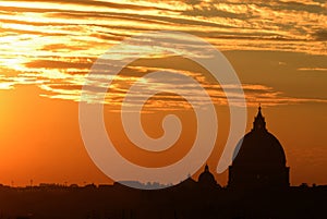 Sunset rome skyline photo