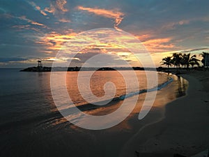 Sunset On Rompeolas Beach In Aquadillia Puerto Rico USA photo