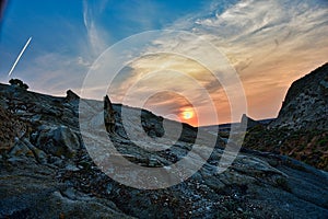 Sunset at Roosevelt National Park in North Dakota