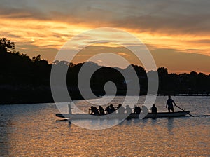 Sunset Rowers on Bay