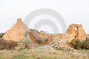 Sunset at ruins at Groenrivier farm at Nieuwoudtville