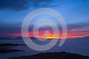 Sunset, Rum, Inner Hebrides, Scotland