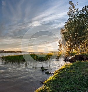 Sunset on the Ruza river