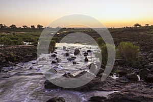 Sunset in Sabie river in Kruger National park, South Africa