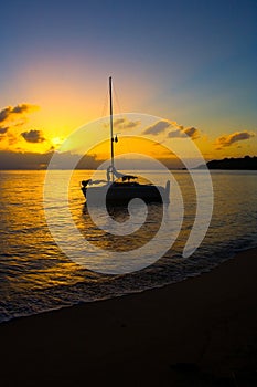 Sunset and sailboat