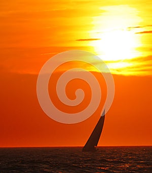 Sunset sailboat