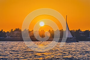 Sunset Sailboat Mallory Square Dock Key West Florida