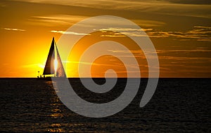 Sunset sailing on Lake Michigan