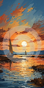 Sunset Sails: A Vibrant And Detailed Painting Of A J 80 In Provincetown Harbor