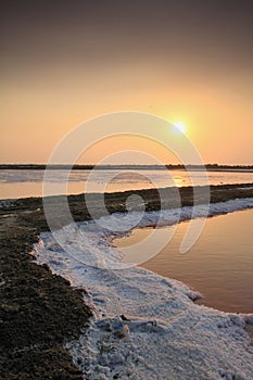 Sunset at Salt field