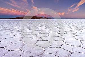 Sunset Salt Flats in Salar de Uyuni Desert Bolivia