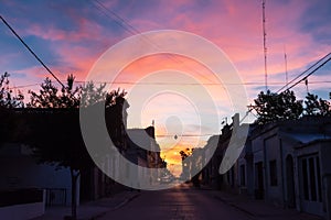 Sunset in San Antonio de Areco Argentina photo