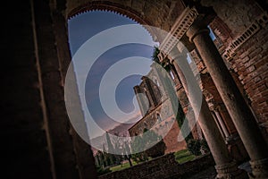 Sunset on San Galgano Abbey, Tuscany