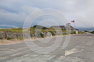 Sunset in the sand dunes beach on the Cape Cod National Seashore