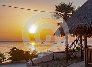 Sunset on Sani beach, Kassandra peninsula, Chalkidiki, Greece