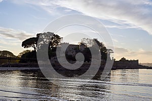 Sunset in Santa Cruz beach in Santa Cruz Galicia, Spain