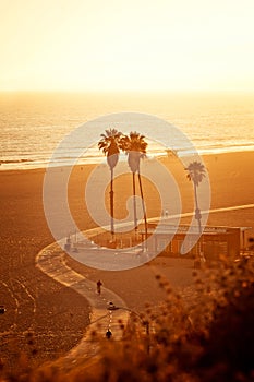Sunset at Santa Monica Beach