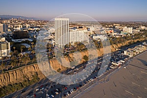 Sunset in Santa Monica, Los Angeles, California photo