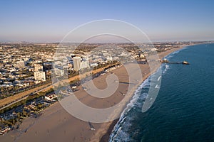 Sunset in Santa Monica, Los Angeles, California photo