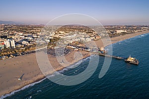 Sunset in Santa Monica, Los Angeles, California photo