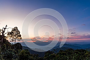 Sunset scene at Kaeng Krachan national park